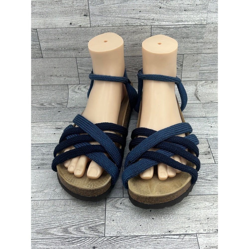 Arcopedico Salina Navy Blue Knit Stretch Comfort Sandals Women Sz 40 EU Portugal